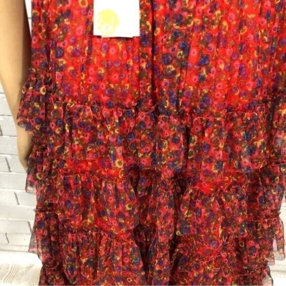 Boden Rocket Red Ruffle Tulle Midi Skirt – Size 14 – NWT - Picture 10 of 14